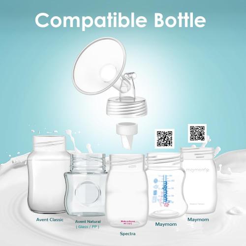 Maymom Wide Neck Pump Part Compatible wtih Spectra S1/S2 Pumps; Incl Wide Mouth Flange; Not Original Spectra Flange (17 mm Two Flanges)