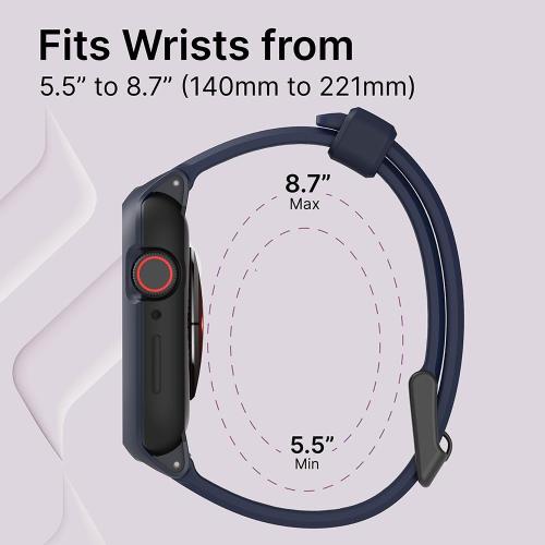 Catalyst Case- Designed for Apple Watch Series SE 2022, Series 6/5 and 4 44mm, Buckle Edition, Drop Proof 9.9ft, Sport Band, Breathable, Rugged, Free Microfiber Cloth is included - Navy Blue