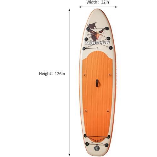 Upgrade Stand Up Paddle Board 10’6” with 32” Wide Stable, Double Ended Paddle,Non Slip Deck,Dual Action Pump,Fast Inflatable SUP Great for Adults and Kids