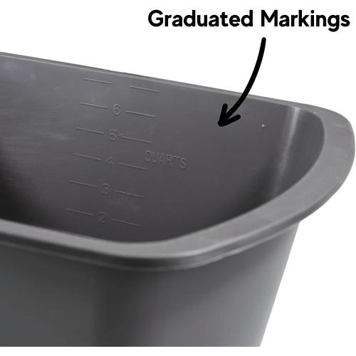 Wash Basins – Rectangular Plastic Hospital Bedside Soaking Tub [2 Pack] Small 7 Quart Graduated Bucket - Portable Washbasin for Washing, Cleaning, Foot Bath, Washing Dishes, Face Cleansing Bowl