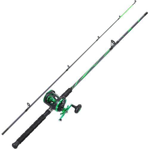 Sougayilang Progressive Glass Fishing Pole Conventional Reel Combo Medium Heavy for Catfish Salmon and Steelhead-7'0