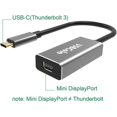 USB-C to Mini DisplayPort Adapter, USB Type C (Thunderbolt 3) to Mini DP 4K Cable Adapter for MacBook Pro, iMac/iMac Pro, LED Cinema Display and More [Advanced Chip]