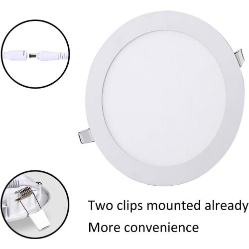 8 Inch 18Watt Ultra Thin Round LED Recessed Panel Spot Lighting, 140 Watt Retrofit Ceiling Downlight, 6500K Cool White, 10 Pack