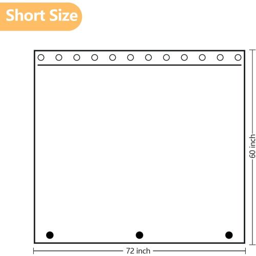 72 x 60 inch Short Fabric Shower Curtain Liner with 3 Large Magnets, Waterproof Cloth Shower Liner Shorter, Neutral White 60'' Bathtub Curtain Lightweight Machine Washable