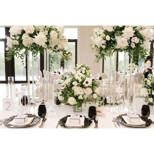 31.5inch 10 Set Acrylic Flower Vase Column Stand Wedding Flower vase Wedding Centerpieces for Tables