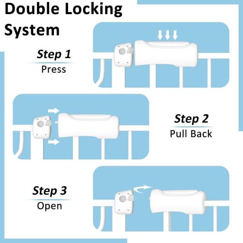 TSAYAWA Baby Gate Extra Wide Fits 29-57.5 inch Wide Opening - Dog Pet Gates for Doorways Stairs No Drilling Pressure Mounted - Large Child Safety Gate Indoor Outdoor White