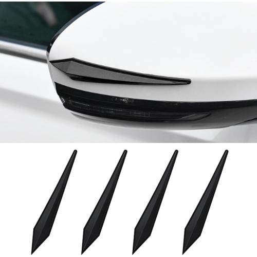 4PCS Car Door Edge Guard Protector, Self-Adhesive Vehicle Rearview Mirror Anti-Collision Strip, PVC Anti-Scratch Bumper Trim Guard, Universal Auto Body Accessory for Car SUV Truck (Black)