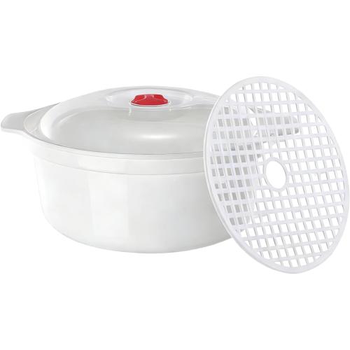 Microwave Steamer Kitchen Cooking Bowl | with Lid Anti-scalding Anti-slip Handle Microwave Steamer Bowl for Noodles, Dumplings, Bread, Vegetable Broccoli Spaghetti