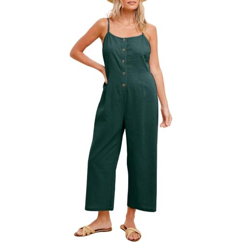 Size L......Womens Linen Cotton Overalls Straps Jumpsuits Casual Loose Jumpers 2025 Baggy Rompers