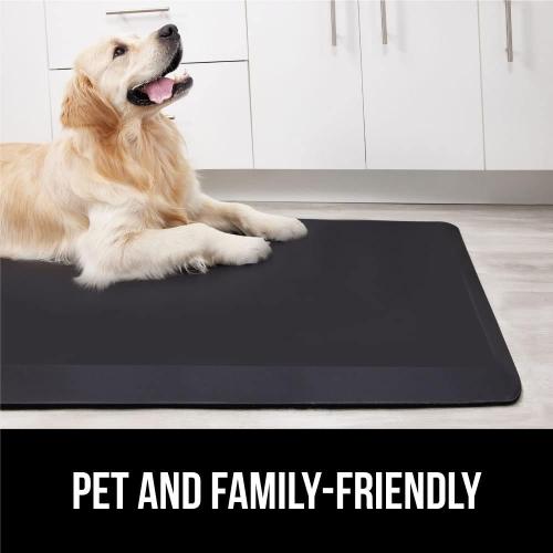 GORILLA GRIP Comfortable Cushioned Kitchen Mats for Floor, Waterproof and Stain Resistant Soft Top, 3/4 Inch Thick Ergonomic Standing Desk Anti Fatigue Mat, Foam Supports Ankles and Feet, 17x24, Black
