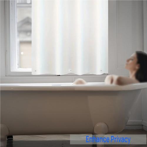 Waterproof Plastic Shower Curtain 36x48 for Bathroom Window, Heavy Duty Vinyl Shower Window Curtain 36W x 48H, White