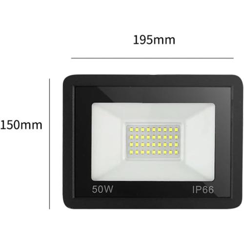 CAARLA Floodlight High Brightness L E D Flood Light 150W 200W 300W AC220V Reflector Outdoor Spotlight Street Light L e d Exterior Wall Lamp for Garden(Warm Light 3000K,220V-50W)