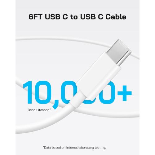 GUUSMART 35W iPhone Charger Fast Charging 3 Pack USB C Wall Charger, White | 6 FT Type C Cord, Compatible with iPhone 17/17 Air/17 Pro/17 Pro Max/16/15 Series, iPad Pro
