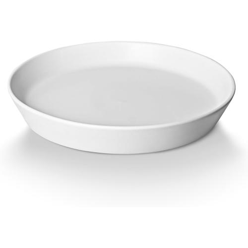 1 Pack Plant Saucer Pot Trays 14 Inch, Deep Plant Saucers Water Catcher Tray for Indoor & Outdoor Planters,Bird Bath Durable Ceramic Plant Tray for Flower Pot （14 inch White）