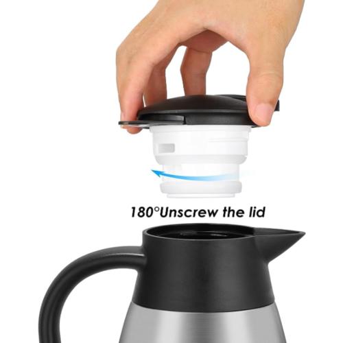 Little dent. Thermal Coffee Carafe 70 oz / 2L Insulated Stainless Steel, Coffee Carafes Double Walled Vacuum Pot Flask - Hot Beverage Dispenser/Water, Tea - Keep 12/24 Hours Hot/Cold (Silver)