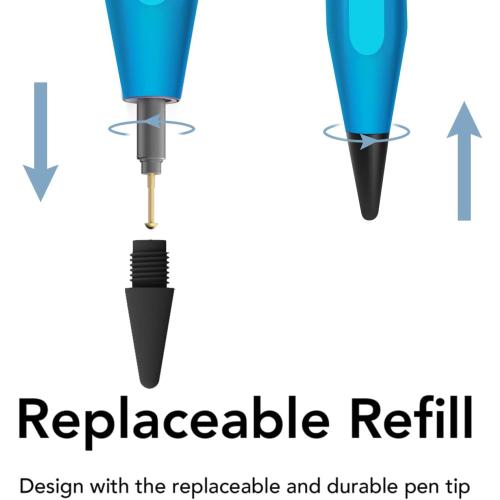 Pencil for iPad 2018-2024, 0.5H Fast Charging, Tilt Sensitivity Palm Rejection Stylus