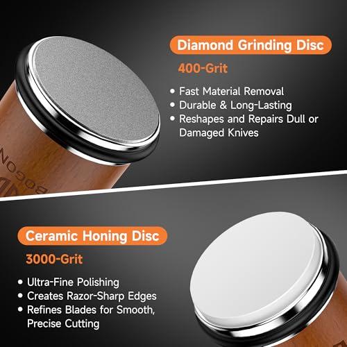Rolling Knife Sharpener with Diamond & Ceramic Disc, Classic Kit