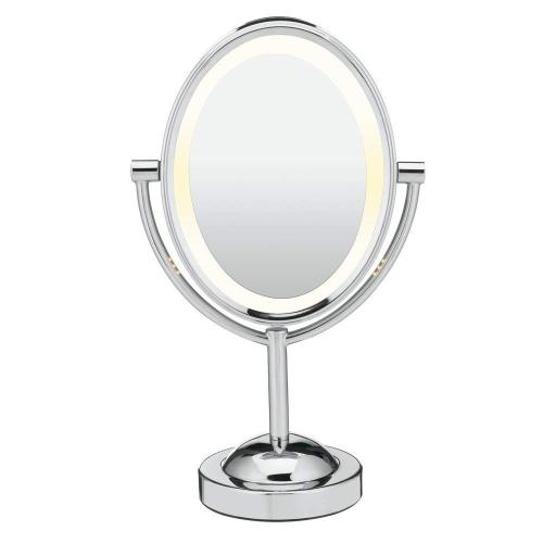 Conair Lighted Makeup Mirror, LED Vanity Mirror, 1X/7X Magnifying Mirror, Double Sided, Corded in Polished Chrome