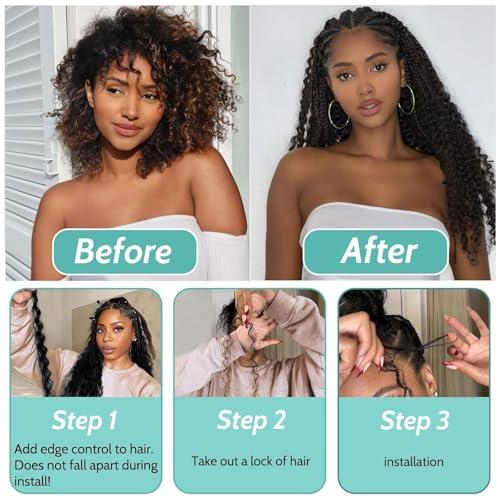 MOTFIN Human Braiding Hair for Boho Braids 3 pack  Curly Wave Bulk Bundles