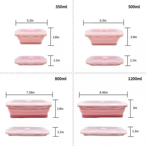 Collapsible Food Storage Containers (pink)
