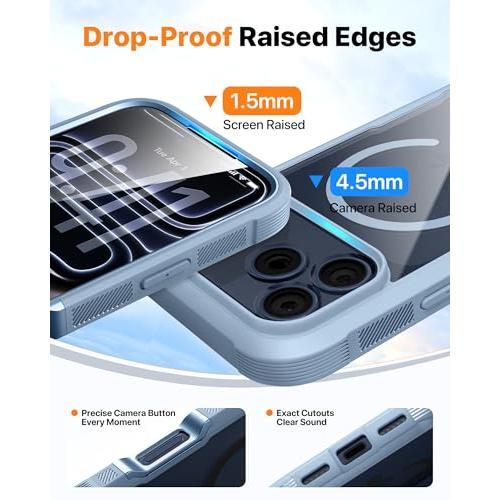 Diaclara Magnetic & Screen Protector for iPhone 17 Pro Max Case,Blue