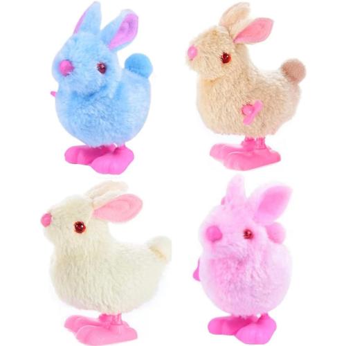 Bunny Jumping Chick Wind Up Toys Novelty Chicken Hopping Windup Toy for Kids Toddlers Easter Egg Hunt Basket Stocking Stuffers Party Favors Goody Bag Fillers Birthdays Gifts (Color A)