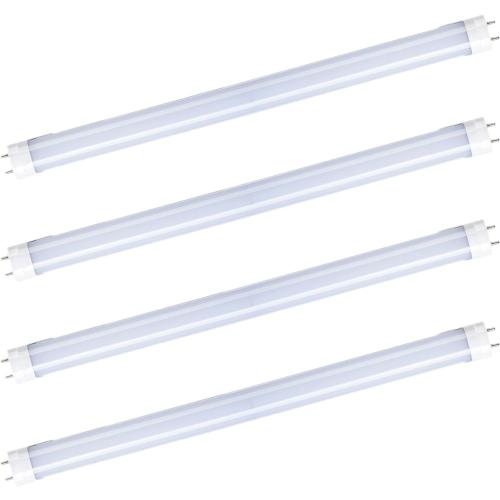 LED Light Bulbs Fluorescent T8 Replacement Tube 4ft Bulb T12 Ballast Bypass Lights 3000K Warm White Milky Cover 4-Pack