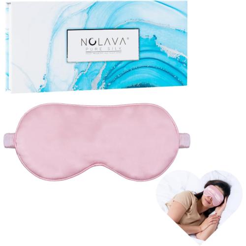 100% 22 Momme Mulberry Silk Sleep Mask, Mulberry Silk Filling,Pink Silk Eye mask for Sleeping Women, Sleep mask for Side Sleepers Perfect fit Adjustable Light Blocking Silk Sleep mask, Gift