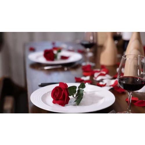 60 Pcs Artificial Roses Bulk Velvet Silk Roses Red Rose Flowers for Wedding Centerpieces Bridal Bouquet Mohter's Day Valentine's Day Christmas Home Decor (60, Red)