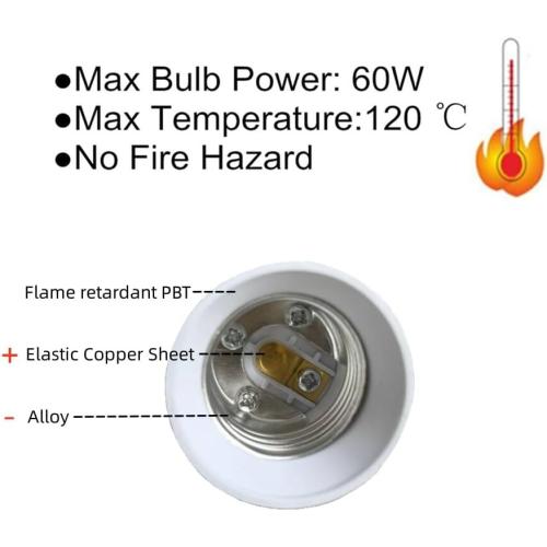 6pcs Bulb Holder GU10 to E27 Adapter Converter - GU10 to E26 LED Bulb Base Socket