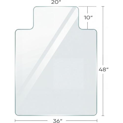 Antok Irregular Tempered Glass Chair Mat, 36x48 Office Chair Mat for Carpet & Hardwood Floors, Heavy Duty 0.2 Desk Chair Mat for Smooth Rolling at Home or Office