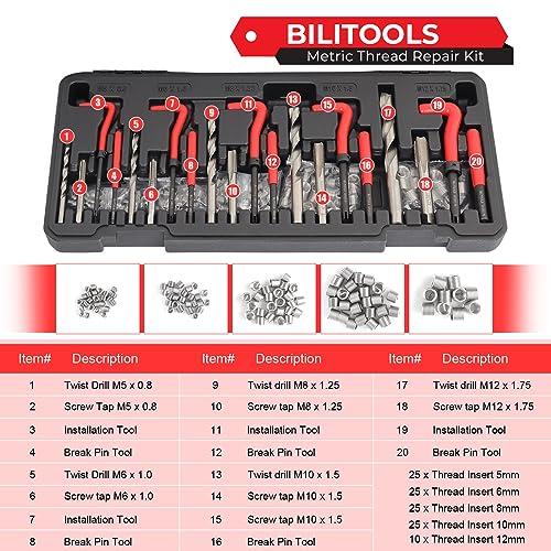 BILITOOLS Helicoil Thread Repair Kit Metric
