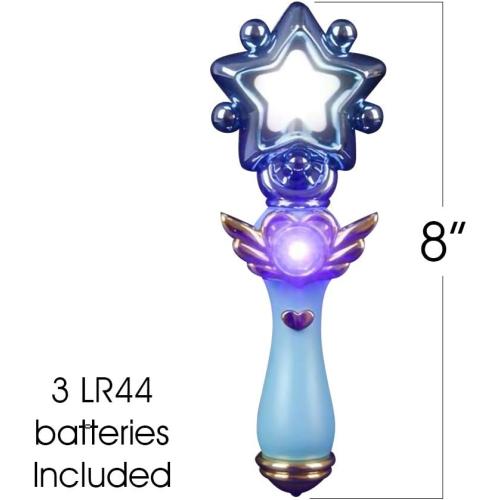 ArtCreativity Light Up Magic Star Wand, Set of 2, Cute Princess Wands with Flashing LED Effect & Magical Sounds, Batteries Included, Pretend Play Prop, Best Birthday Gift, Party Favor for Kids