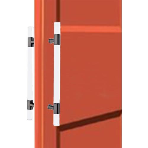 24 in Large Door Handle，Clear H Shape Long Push Pull Glass Double Sided Acrylic Sliding Commercial No Lock Crystal for Barn Bathroom Shower Patio Kitchen