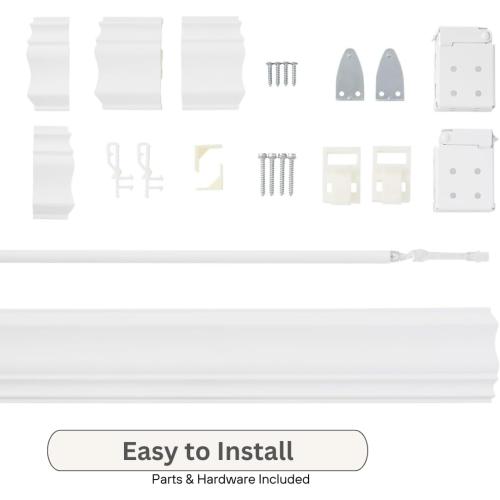LOTUS & WINDOWARE 2.5-inch Cordless Faux Wood Blind, Plantation Style, 22.5 Wide x 36 Long, Smooth, Bright White – for Living Room, Bedroom, Interior Door Windows