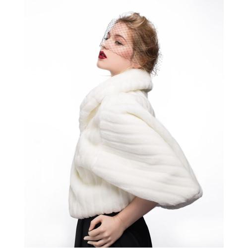Size M BEAUTELICATE Faux Fur Shawl For Women Soft Fur Stole Wrap Shrug For Winter Wedding Event