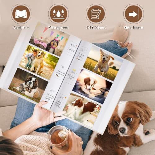 Cute Puppy Photo with Memo Writing Area Dogs Memory Book Keepsake for Dog Lovers Beige