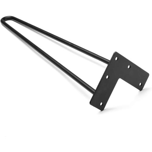 SMARTSTANDARD 16 Hairpin Furniture Legs, Metal Home DIY Projects for Nightstand, Coffee Table, Desk, etc with Rubber Floor Protectors Black 4PCS