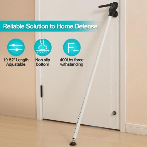 Telescoping Security Door Bar, 20-52 Inch Adjustable Length, 400 LBS Force, Anti-Slip Base