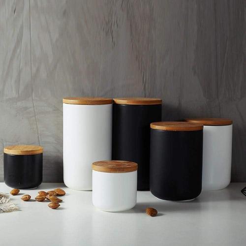 MilkyWay Food Storage Jar Ceramic Canisters With Airtight Seal Lid L 34oz