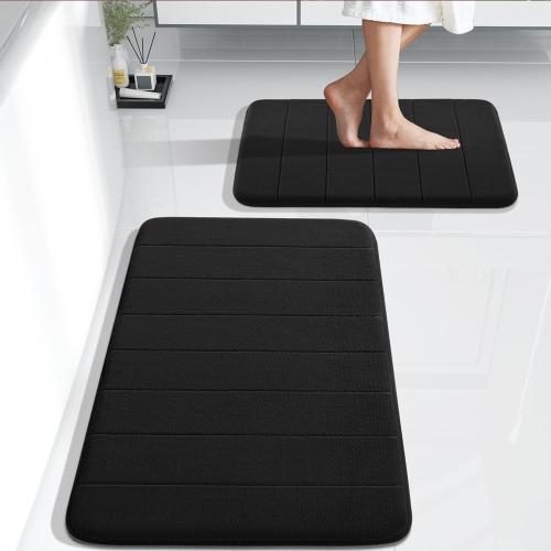 Yimobra Memory Foam Bathroom Rugs Sets 1 Piece - Super Soft Absorbent Quick Dry Bath Mat Set, Machine Washable Non Slip Floor Carpet for Tub Shower & Single Sink , blue.