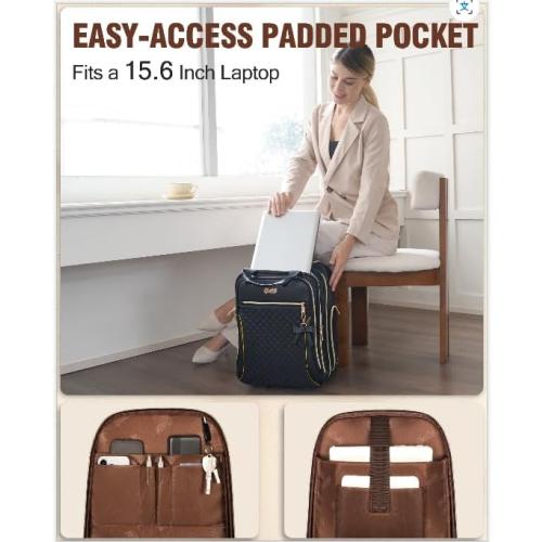 Underseat Carry On Luggage with Wheels, Airline Approved Personal Item Suitcase with Multiple Compartments, Lightweight Softside Under Seat Carry-on Suitcases for Women Travel Business, Black