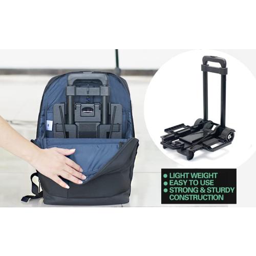 Foldable Plastic Folding Cart Lightweight Folding Shopping Trolley Mini Luggage Hand Truck for Travel Shopping Moving Office Use (2-Wheels)