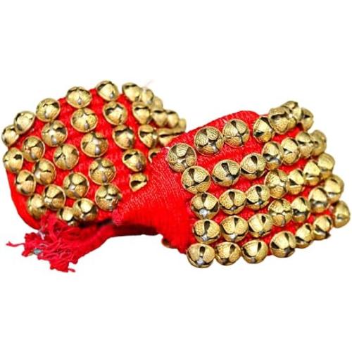 eSplanade Dance Ghungroo (50   50) Red 5 Line Ghungroo with Cushion Pads | Bell, Ghungru 5 Line Red Pad