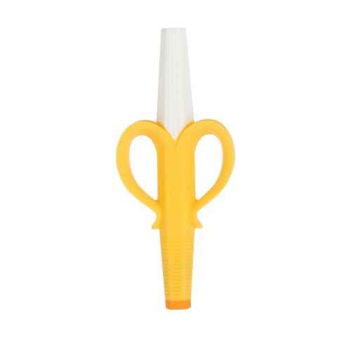 Nuby Banana Hollow Tube Silicone Teething Toy - Gum Massaging Baby Teething Relief Toy for 3  Months - Easter Basket Stuffer