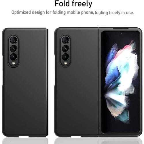Case for Samsung Galaxy Z Fold 4, Ultra-Thin Full Body Protective Cover with Built-in Screen Protector, Hard PC Anti-Scratch Shockproof Phone Case, Black