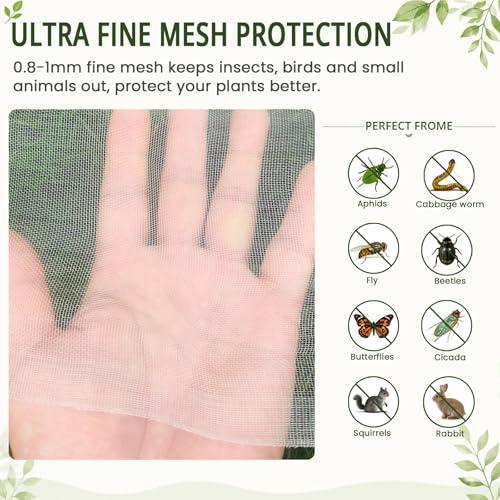 8Ft x 10FT Garden Netting, Fine Mesh Insect Netting for Plant Protection