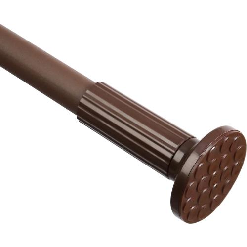 Tension Shower Curtain, Spring Shower Tension Curtain Rod, Closet Rod, for Windows or Shower, Rust Resistant Easy to Install, Umimile (Brown, 51-126”)