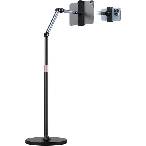 Tablet Floor Stand, 360° Rotation Tablet Holder, Compatible with iPad, iPhone, Samsung, Google, Kindle Tablet/Phone, (4.5''-12'')