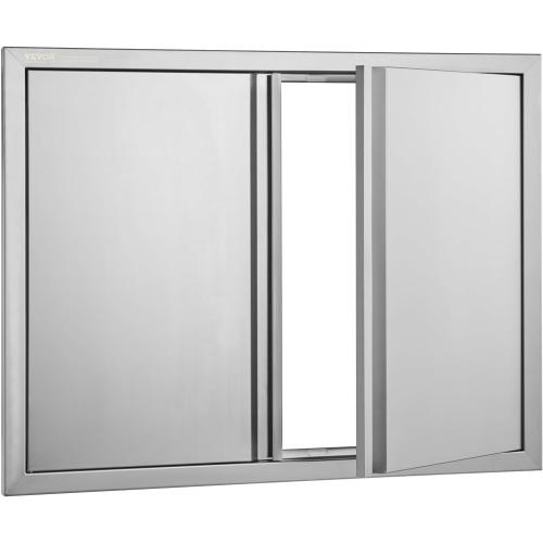 VEVOR BBQ Access Door - 31 W x 24 H Stainless Steel Flush Mount Vertical Door with Recessed Handles,for BBQ Island, Grilling Station, Outside Cabinet